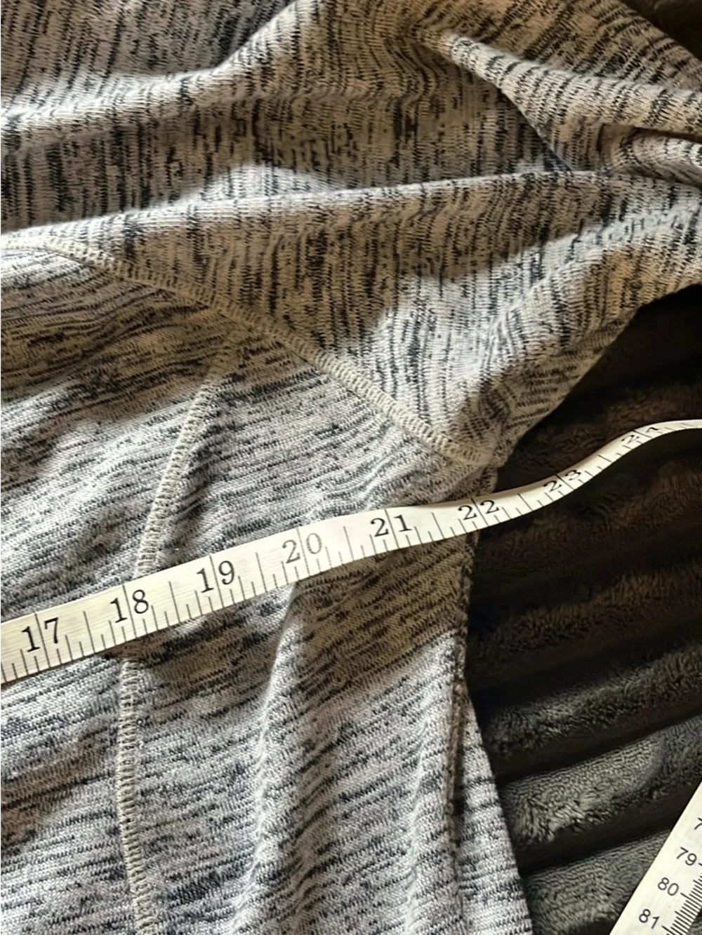 Athleta Gray Marled Hooded Zip-Front Bomber Jacket